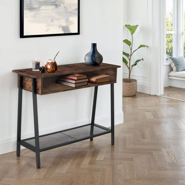 Konsolentisch Tralee 100x35x80,5cm Industrial dunkelbraun