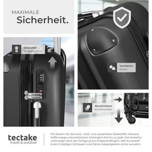 3er Kofferset Talia mit Kofferwaage und Kofferanhänger schwarz
