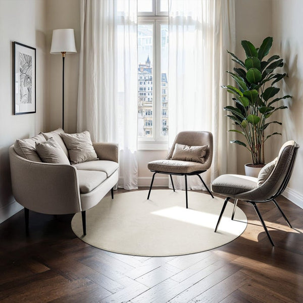 Tapis à poils courts Soft Zone crème Ø 120 cm 
