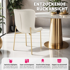 Polsterstuhl Tessa Samt beige/gold 4er Set