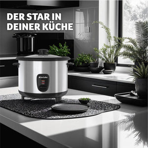 Reiskocher mit Dampfgareinsatz, 1,8 l, Warmhaltefunktion