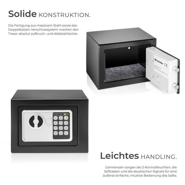 Elektronischer Safe mit Schlüssel
