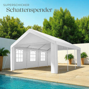 Garten Pavillon 6x4m mit 4 Seitenteilen
