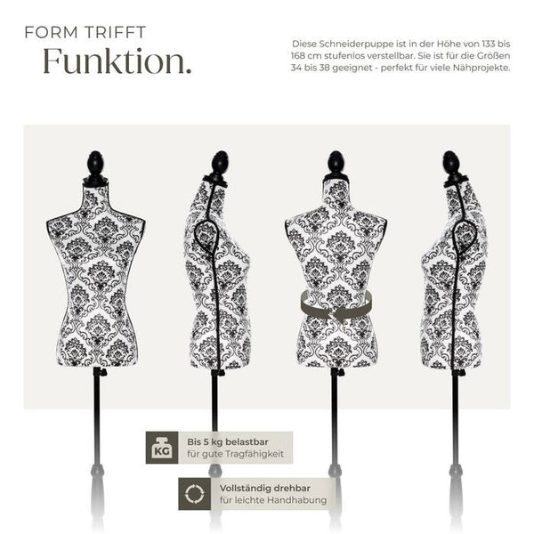Mannequin de couture, noir et blanc