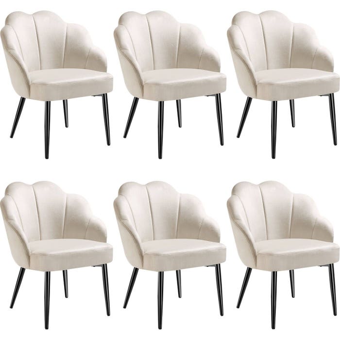 Cocktailsessel Hellen creme/schwarz 6er Set