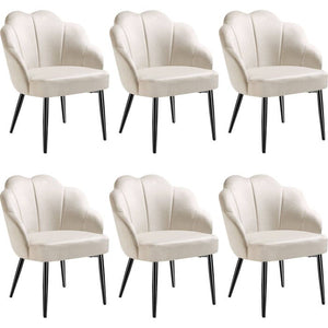 Cocktailsessel Hellen creme/schwarz 6er Set