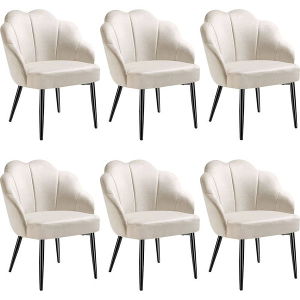 Cocktailsessel Hellen creme/schwarz 6er Set