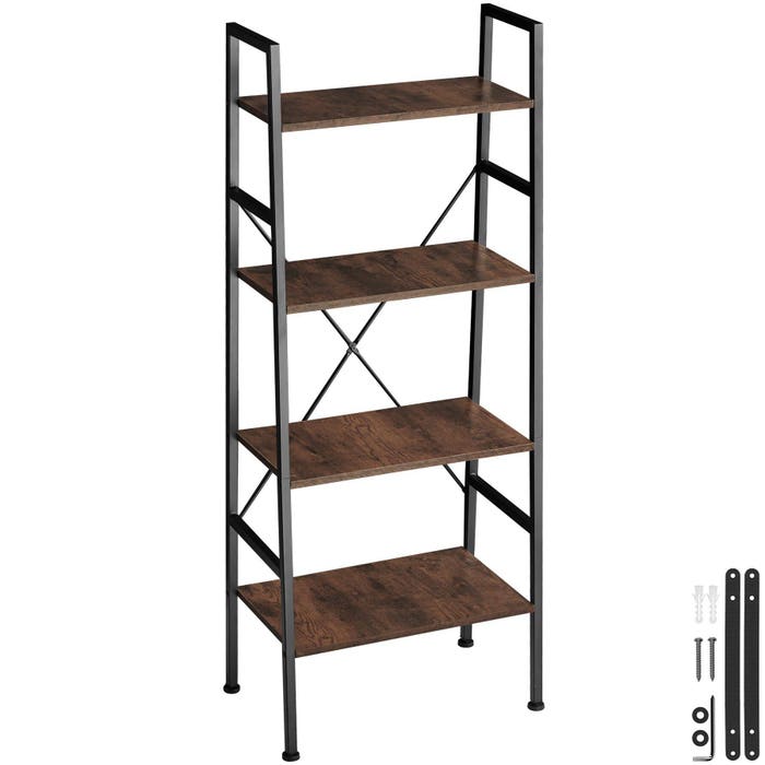 Scaffale a scala Newcastle 57,5 ​​x 35,5 x 139 cm - marrone scuro industriale 