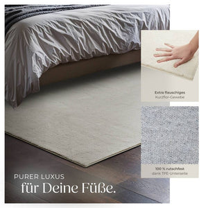 Tapis à poils courts Soft Zone crème 120 x 170 cm 