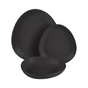 Servizio da tavola ovale nero opaco da 18 pezzi della collezione Berlinger Haus