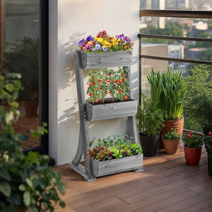 Vertikalbeet Flora grau 60 x 49 x 140 cm