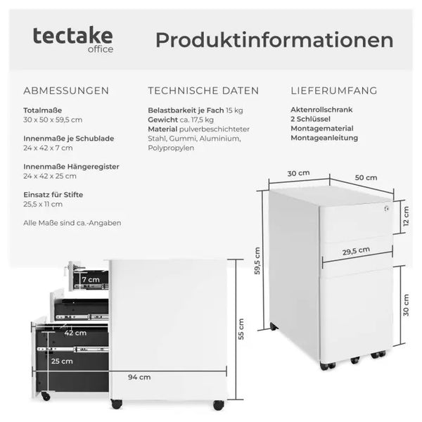 Aktenrollschrank Parvus weiss