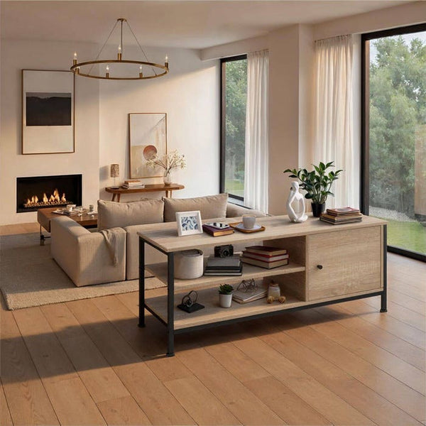 TV-Regal Durban Industrial Holz hell, Eiche Sonoma