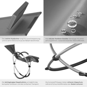 Sonnenliege Paulina grau