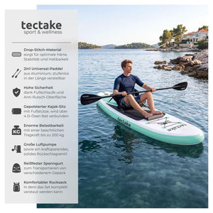 Stand-Up Paddle Board 2in1 Zenon weiss/türkis 288 cm ohne Kamerahalterung