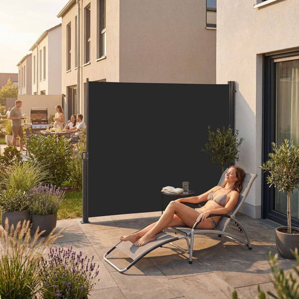 Seitenmarkise schwarz 300 x 180 cm