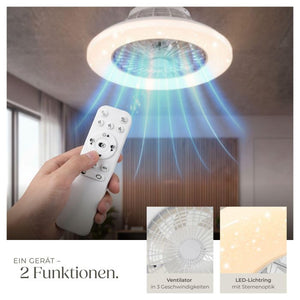 LED Deckenleuchte Storm mit Ventilator dimmbar weiss
