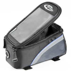 Fahrradtasche mit Rahmen-Befestigung für Smartphones schwarz/grau/blau 20 x 9,5 x 10 cm