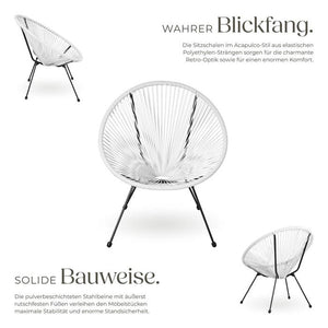 2er Set Gartenstuhl Santana weiss