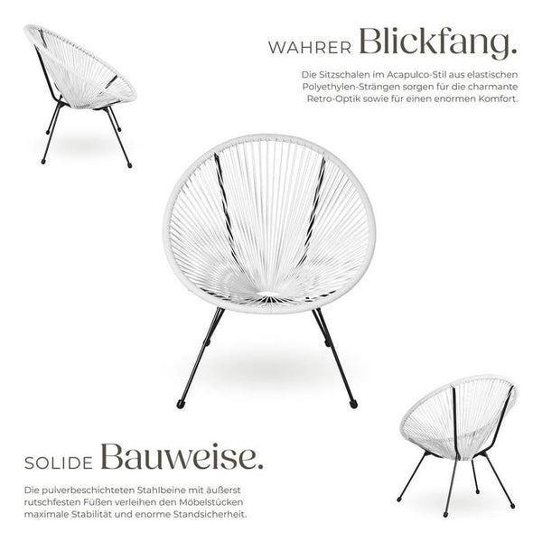 2er Set Gartenstuhl Santana weiss