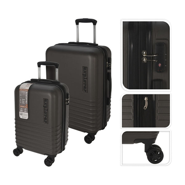 FS-STAR Koffer Trolley 2er Set dunkelgrau
