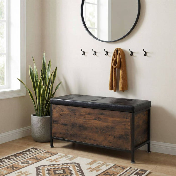 Sitztruhe Calico Industrial Holz dunkel, rustikal