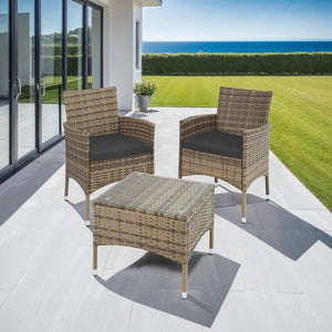 Rattan Gartenset Luzern 2+1 - natur