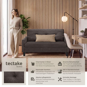 Sofa Viborg 2-Sitzer mit Federkern grau