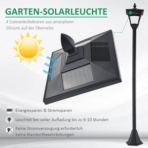 Solar Gartenlaterne Laterne Wegleuchte mit LED 40 Lumen Schwarz 18 x 18 x 160cm