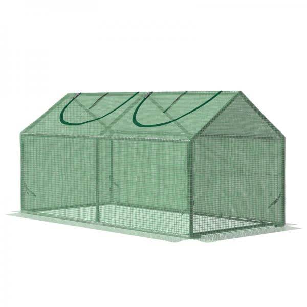 Foliengewächshaus mit Fenster PE Treibhaus Tomatenhaus Frühbeet 120 x 60 x 60 cm Grün
