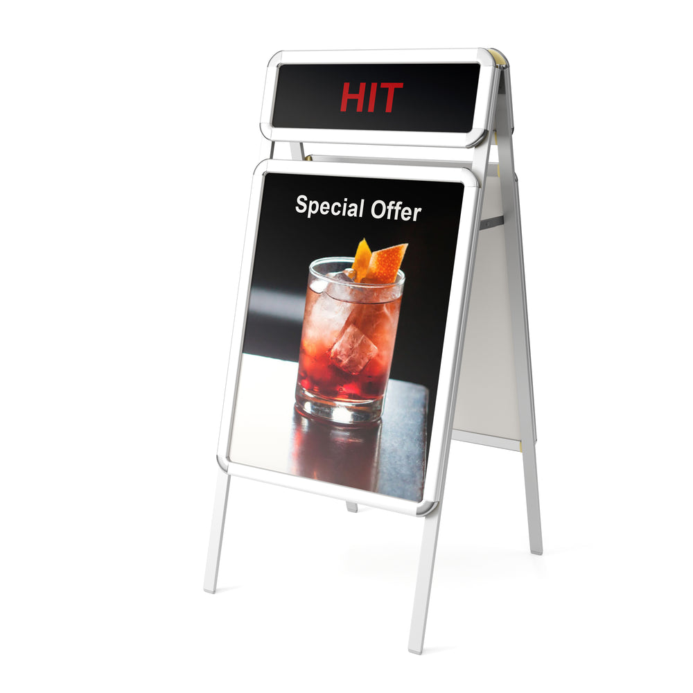 Espositore per poster A1 con cartello superiore