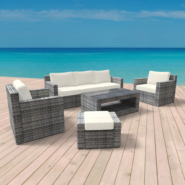 Rattanlounge ""Manila"", grau