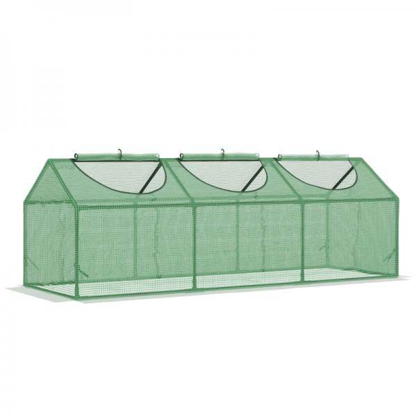 Gewächshaus mit aufrollbaren Fenstern, wetterbeständig, 180 cm x 60 cm x 60 cm, Grün
