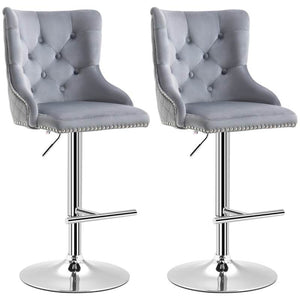 2er Set Barhocker höhenverstellbar Grau