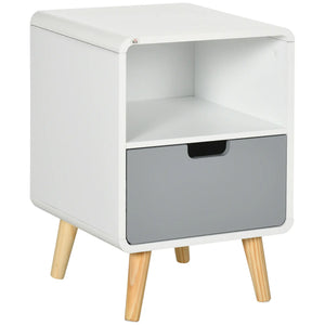 Nachttisch Nachtkommode Nachtschrank mit Schublade Weiss