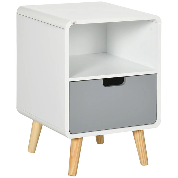 Nachttisch Nachtkommode Nachtschrank mit Schublade Weiss
