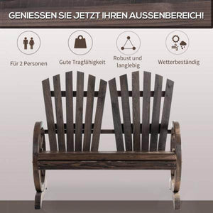 Gartenbank 2-Sitzer Rustikal Dunkelbraun