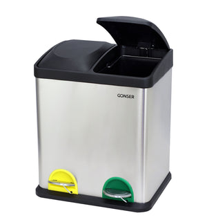 Poubelle à 2 compartiments, 30 L