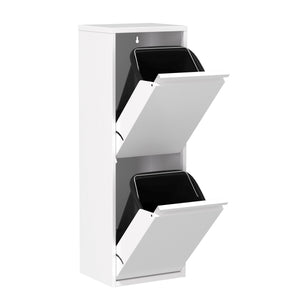 Abfalleimer Metall 2 Fächer 34L weiss