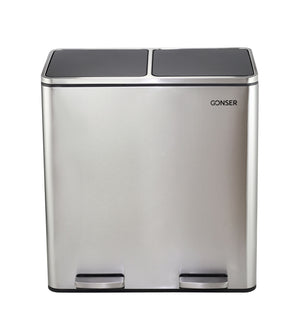 Poubelle à 2 compartiments, 60 L