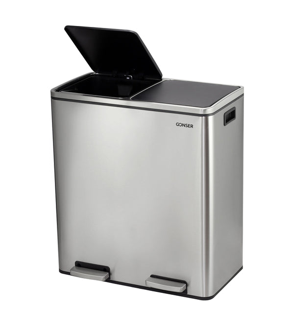 Poubelle à 2 compartiments, 60 L