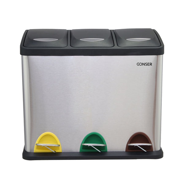 Poubelle à 3 compartiments, 24 L