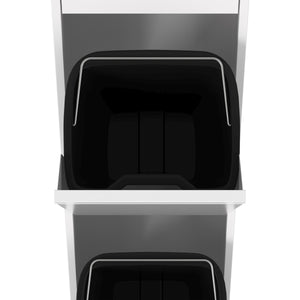 Abfalleimer Metall 3 Fächer 51L weiss