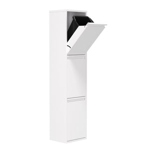 Abfalleimer Metall 3 Fächer 51L weiss