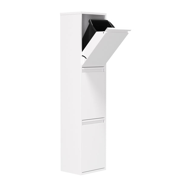Abfalleimer Metall 3 Fächer 51L weiss