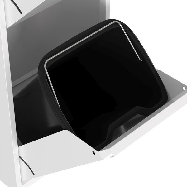 Abfalleimer Metall 3 Fächer 51L weiss