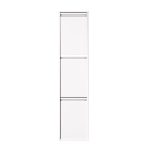 Abfalleimer Metall 3 Fächer 51L weiss