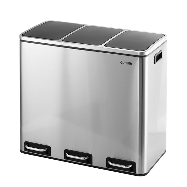 Poubelle à 3 compartiments, 54 L