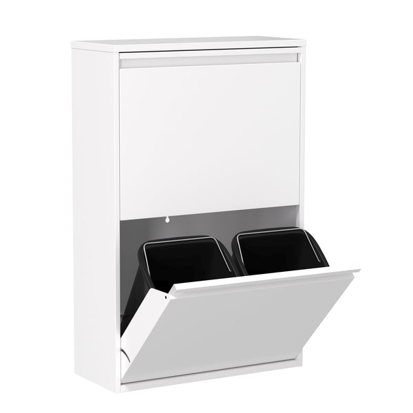 Abfalleimer Metall 4 Fächer 68L weiss