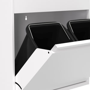 Abfalleimer Metall 4 Fächer 68L weiss